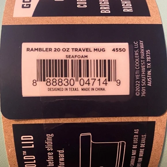 NWT YETI Rambler 20 oz Mug in Seafoam - Picture 11 of 11